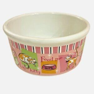 Lap Cat Ceramic Food Bowl by Riviera Beers for Signature Housewares Weighted